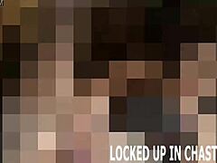 She ties him up in bondage. It's her perfect femdom way to stop the jerking off.