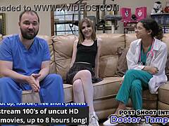 dr tampa does tampa university physical on daisy bean... she spreads in miniskirt and latex