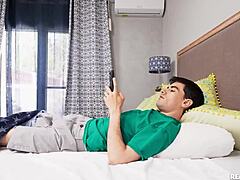 Did that airhorn prank lead to facesitting and deepthroat? Cheating blowjob turns into bedroom pov pussy reality.