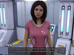 Bisexual girl next door in sexy outfit wants to chat with me in this anime hentai scene