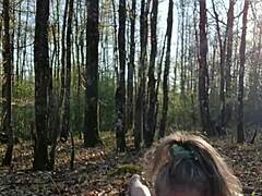 Slave F's Outdoor Self-Session! Bent Over Licking Tits In Humiliating BDSM!