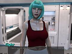 Bisexual girl next door in sexy outfit wants to chat with me in this anime hentai scene