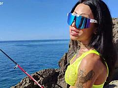 Very Myller as Italian tourist with big tits fishes in ocean. Uh, she gets ass destroyed publicly with pov whipping, gaping anal orgasm, big cock cumshot on open asshole in 4k... yeah.
