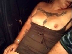 Mexican amateur tattooed whore gets horny and sexy with public pussy action in uber