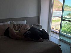 Woke tourist with oral, then fucked her