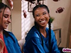 Steamy Foursome Features Interracial Face Sitting and Muff Diving