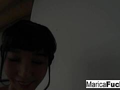 Marica Hase films herself masturbating her tight pussy solo