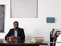 Big black cock fucks curvy hottie on teacher's desk?