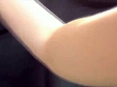 young adult plays with toys in car outdoors