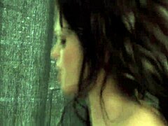 Alyssa Rubs Her Clit with Long Hair Flowing, Nearing Climax from Ball Licking and Blowjob. Ryan Cums on Her Shaved Pussy Breasts.