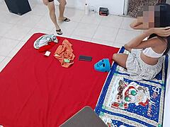 Preparations before starting the scene the brunettes get ready and are happy to start recording homemade porn in spanish