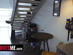 Stepbro's Monster Cock Stretches Hairy Stepsister's Tight Pussy