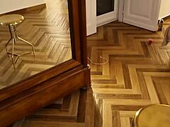 i'm horny and naked in the bedroom, spitting on my cock while riding barefoot