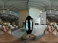 Petite Allie Addison uses small tits and blowjob to pay rent with hardcore fucking