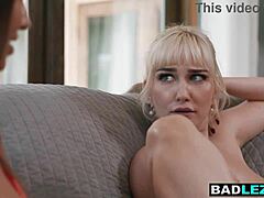 Skye blue seduces desiree dulce on the beach for lesbian fun.