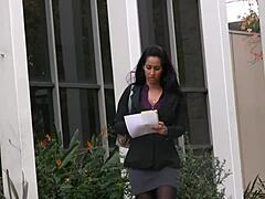 Busty Isis Love cums from rough sex with blowjob muff diving and doggystyle