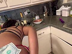 hot sexy atlanta stripper takes it up the ass for 1000 dollars in str8rich kitchen after party