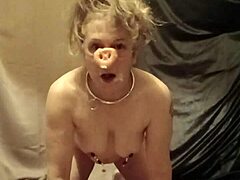 The european slave feels overwhelming submission as her master commands her in the pigsty, forcing her to eat the mash while bent over for intense doggystyle and dirty talk.