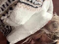 Horny couple got wild after bar with rough public blowjob and creampie fuck in hotel elevator.