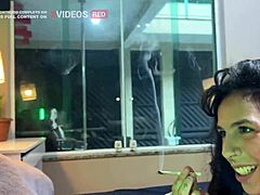 Latina with big ass and dreads in sensual smoking fetish orgasm