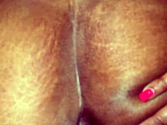 Whoa, this ebony couple goes wild with backshots on her creamy tight pussy using huge bbc until cumshot.