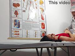 ginecologista gets rough and dirty with brazilian patient in kinky exam. he fingers ass and fucks tight juicy pussy hard.