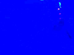 under the blacklight, this chick with black feet gives an intense footjob, sucking on toes and all that fetish stuff