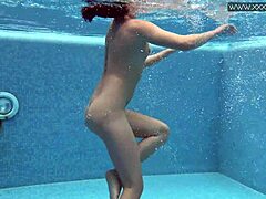 Lady dee swims underwater as shy czech teen