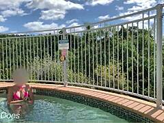 Wife’s Public Tit Flash: Daring Exhibitionist Move in Hotel Pool!