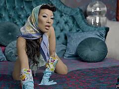 Asa Akira's big boobs tease in softcore solo