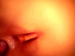 Her cute shaved big pussy and ass make me so happy during assfucking.