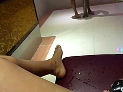 hey, those wild lesbian girls are tribbing clit to clit in the hotel, sharing dildo till they cum hard!