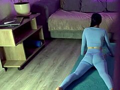 Stretching butt after yoga session