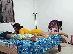 stepbrother's small penis grew colossal after acrobatics turning into a monster cock for horny blowjob action with his not sister.