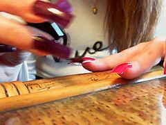 I relax with my long black nails and sexy hands in this ASMR video