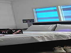 A mature latina amateur shares a homemade moment with her young step-nephew.