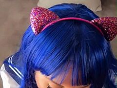 very horny blonde passionately swallows my huge cock in this real couple compilation