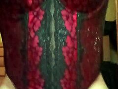 shirley the transsexual shemale dances sexy in rojinegro corset lingerie for crossdressing fun