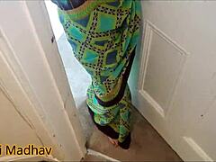 fucking a random guy from the store in green saree, dirty hindi talk!