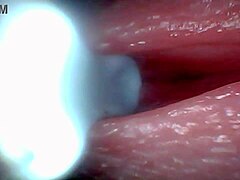 endoscope camera catches male ejaculation up close in wild cumshot scene