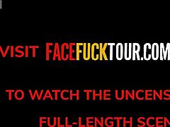 I am the submissive hot blonde teen getting dominated with rough drooling deep throat and face fucking