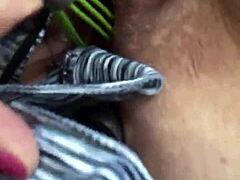 Masterbate with daughter's thong in kitchen squirting anal