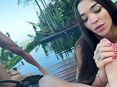 Hot foursome where two hunks drill two Brazilian babes.