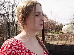 I came from the city and ended up fucking a beautiful brunette farmer in her bedroom