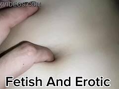 an amateur gives a sensual massage to her belly