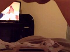 jerking off to that cum on my wife's panties