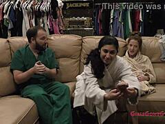 Jasmine Rose undergoes an emotional immigration physical backstage.