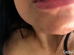 mamacita gabby quinteros loves playing with her mature trimmed cunt, showing off big natural tits