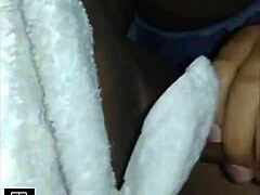 18 year old virgin stepsister gives handjob and footjob to not brother