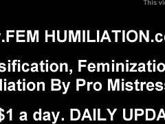 Suck my strapon, sissy slave.